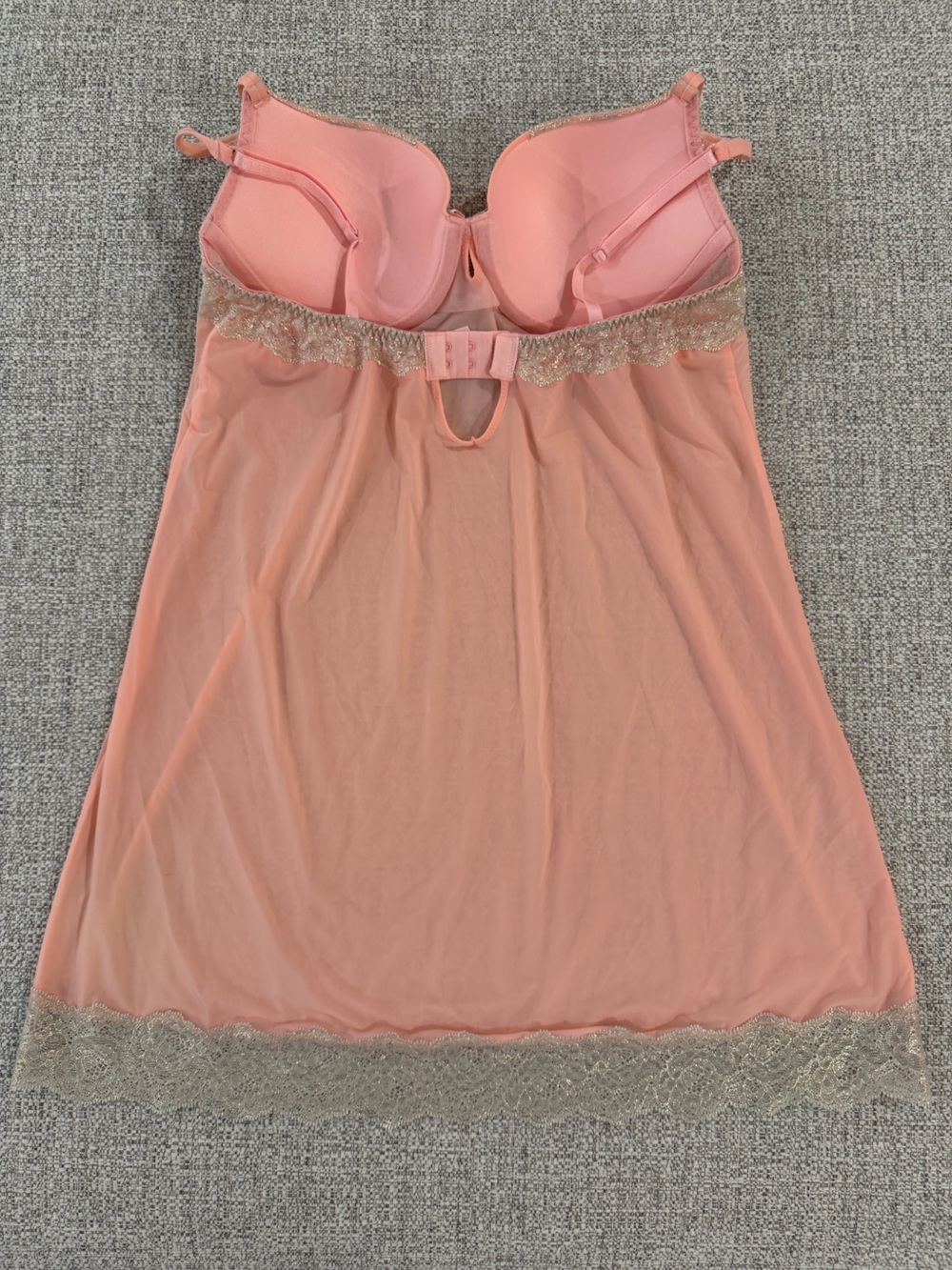 Victoria's Secret Peach Lace-Trim Chemise - Picture 4 of 11